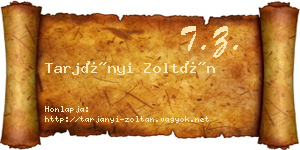 Tarjányi Zoltán névjegykártya